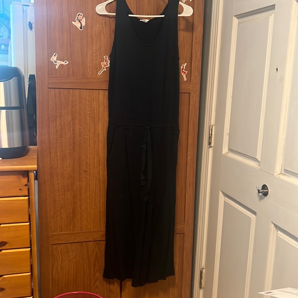 Dark green wide leg stretch jumper